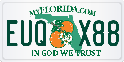 FL license plate EUQX88