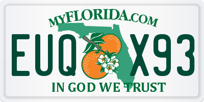 FL license plate EUQX93