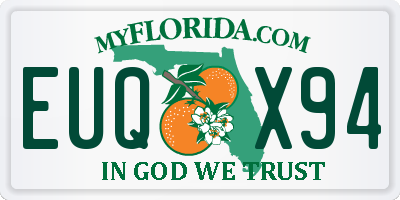 FL license plate EUQX94