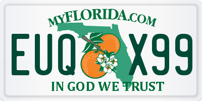 FL license plate EUQX99