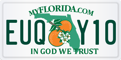 FL license plate EUQY10