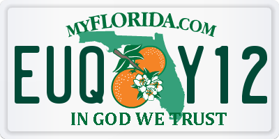 FL license plate EUQY12