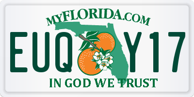 FL license plate EUQY17
