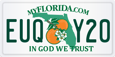 FL license plate EUQY20