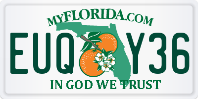FL license plate EUQY36