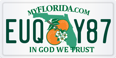 FL license plate EUQY87