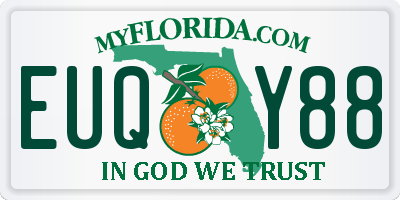 FL license plate EUQY88