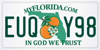 FL license plate EUQY98