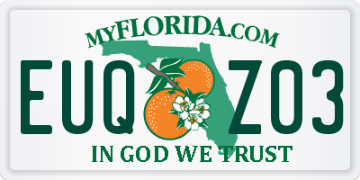FL license plate EUQZ03
