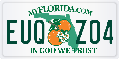 FL license plate EUQZ04