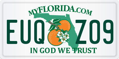 FL license plate EUQZ09