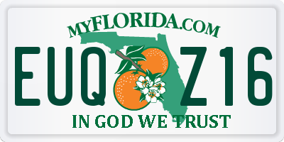 FL license plate EUQZ16