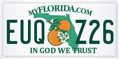 FL license plate EUQZ26