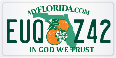 FL license plate EUQZ42