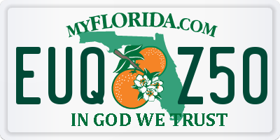 FL license plate EUQZ50