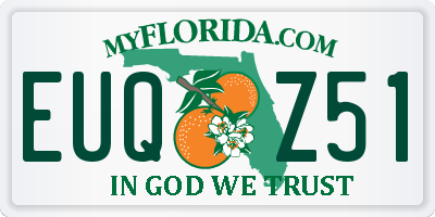 FL license plate EUQZ51
