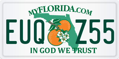 FL license plate EUQZ55