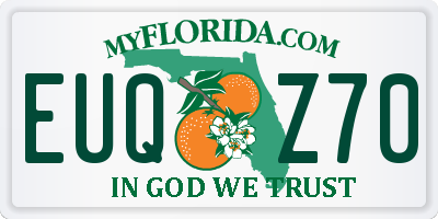 FL license plate EUQZ70