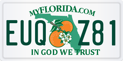 FL license plate EUQZ81