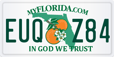 FL license plate EUQZ84