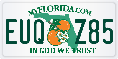 FL license plate EUQZ85