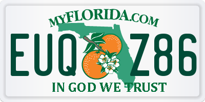 FL license plate EUQZ86