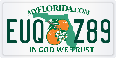 FL license plate EUQZ89