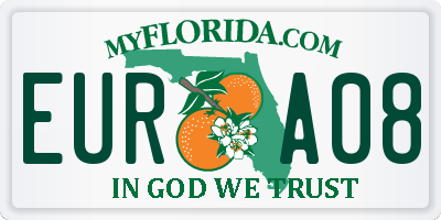 FL license plate EURA08