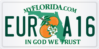 FL license plate EURA16