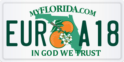 FL license plate EURA18
