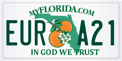 FL license plate EURA21