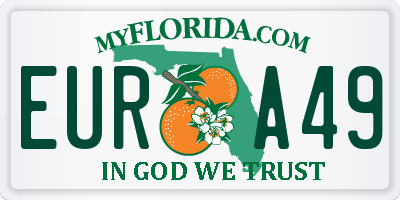 FL license plate EURA49