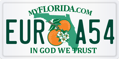 FL license plate EURA54