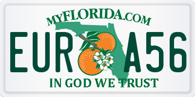 FL license plate EURA56