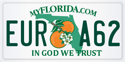 FL license plate EURA62