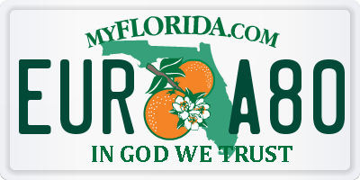 FL license plate EURA80