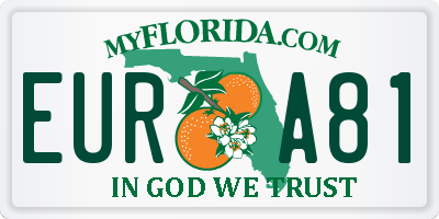 FL license plate EURA81