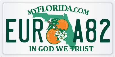 FL license plate EURA82