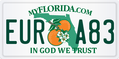 FL license plate EURA83