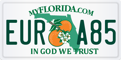 FL license plate EURA85