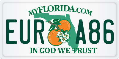 FL license plate EURA86