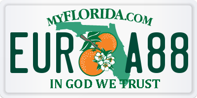 FL license plate EURA88