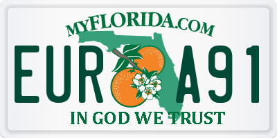 FL license plate EURA91