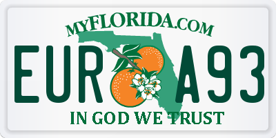FL license plate EURA93