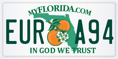 FL license plate EURA94