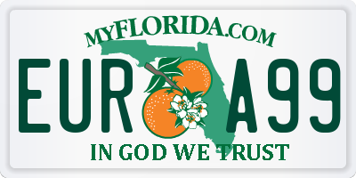 FL license plate EURA99