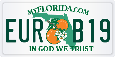 FL license plate EURB19