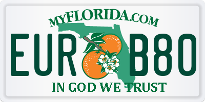 FL license plate EURB80