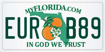 FL license plate EURB89