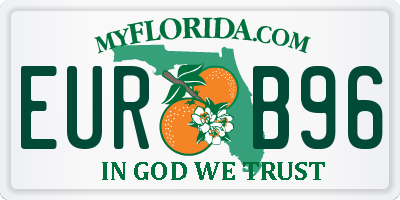FL license plate EURB96